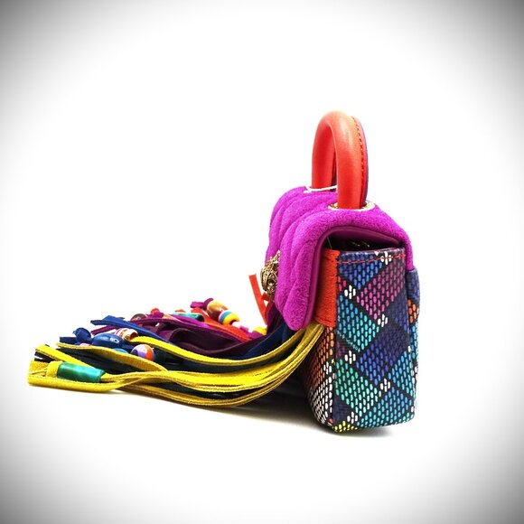 KURT GEIGER LONDON Handle Micro Kensington Suede Fringe Crossbody Bag - Picture 5 of 8